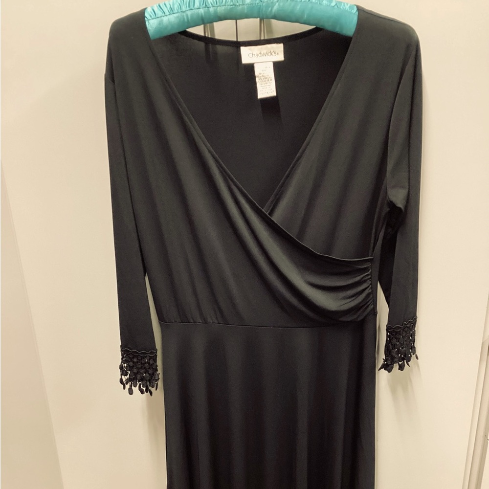 Chadwick’s black faux wrap dress